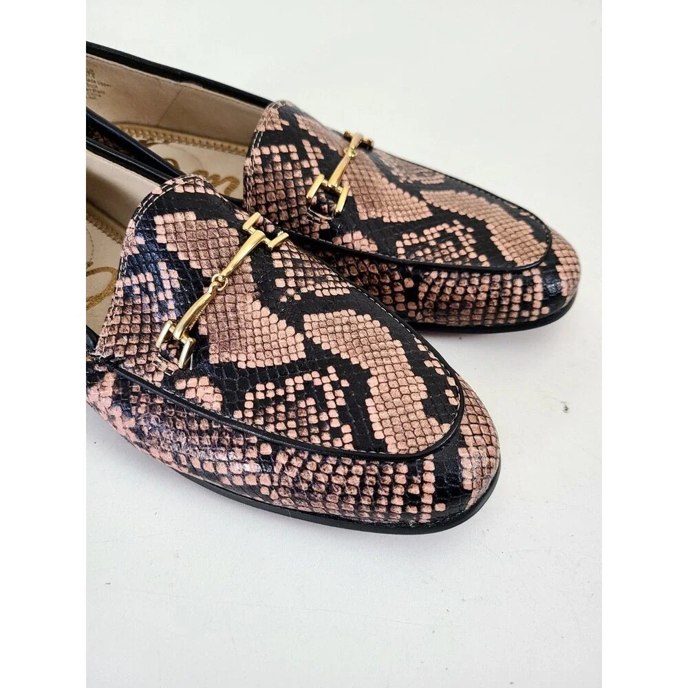 Sam Edelman Loraine Snake Print Loafer Shoes Size 7.5 Horse Bit